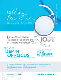 enVista® Aspire Toric Features and Specifications