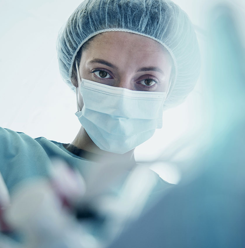Doctor performing surgery